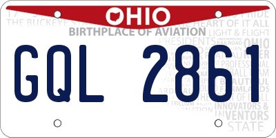 OH license plate GQL2861