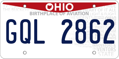 OH license plate GQL2862