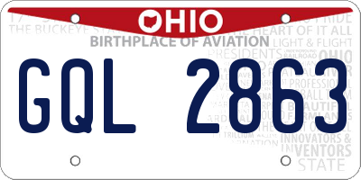 OH license plate GQL2863