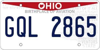 OH license plate GQL2865
