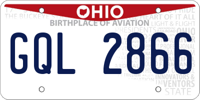 OH license plate GQL2866