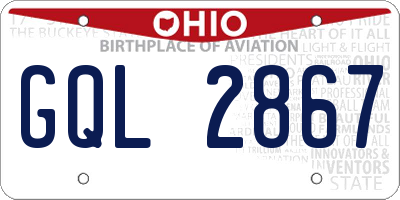 OH license plate GQL2867