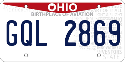 OH license plate GQL2869