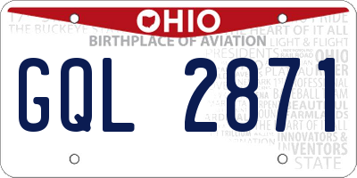 OH license plate GQL2871