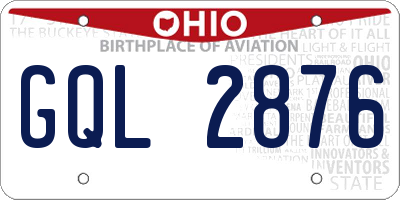 OH license plate GQL2876