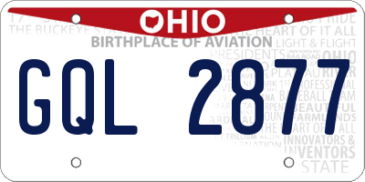 OH license plate GQL2877