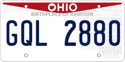 OH license plate GQL2880