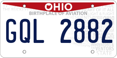 OH license plate GQL2882