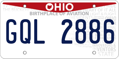 OH license plate GQL2886