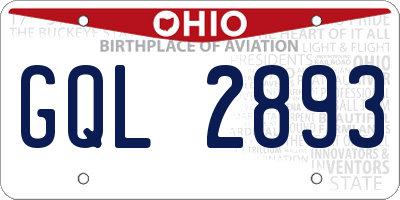 OH license plate GQL2893