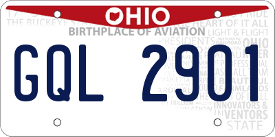 OH license plate GQL2901