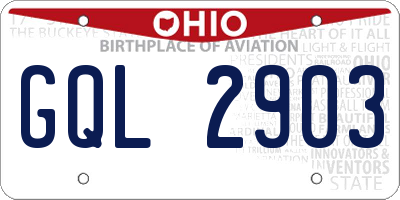 OH license plate GQL2903