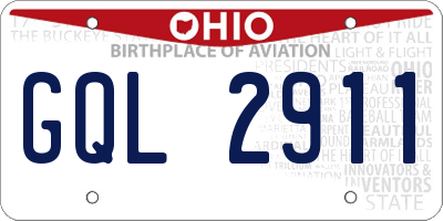 OH license plate GQL2911