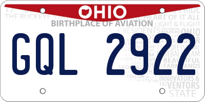OH license plate GQL2922