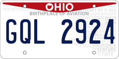 OH license plate GQL2924