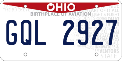 OH license plate GQL2927