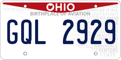 OH license plate GQL2929