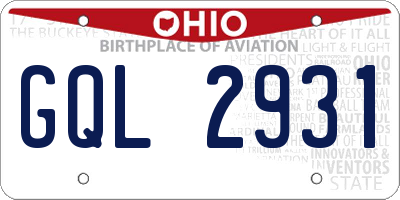 OH license plate GQL2931