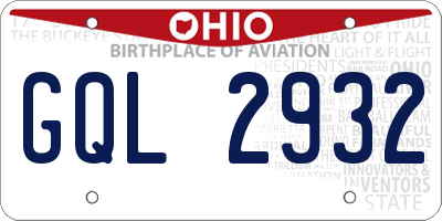 OH license plate GQL2932
