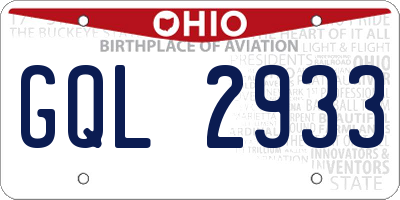 OH license plate GQL2933