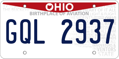 OH license plate GQL2937