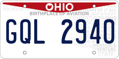 OH license plate GQL2940