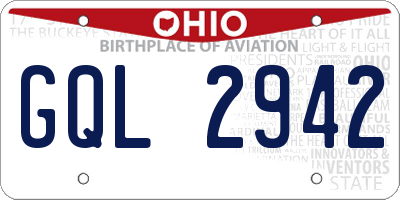 OH license plate GQL2942