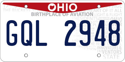 OH license plate GQL2948
