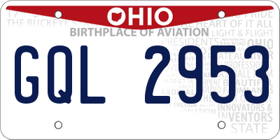 OH license plate GQL2953
