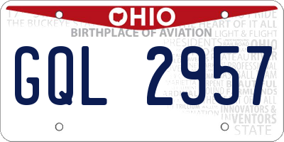 OH license plate GQL2957