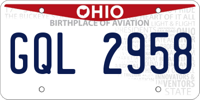OH license plate GQL2958