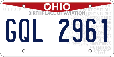 OH license plate GQL2961
