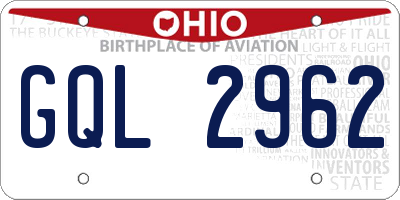 OH license plate GQL2962