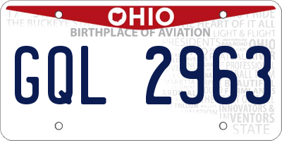 OH license plate GQL2963