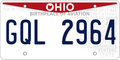 OH license plate GQL2964