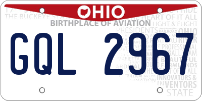 OH license plate GQL2967