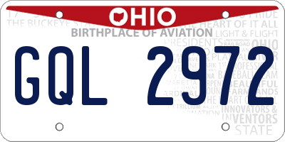 OH license plate GQL2972