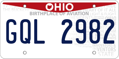 OH license plate GQL2982