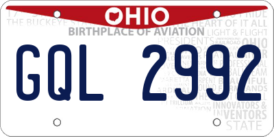 OH license plate GQL2992