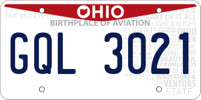 OH license plate GQL3021