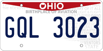 OH license plate GQL3023