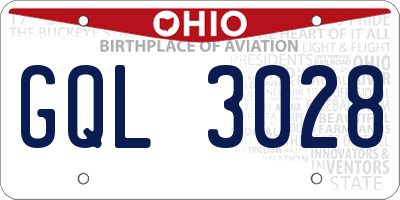 OH license plate GQL3028