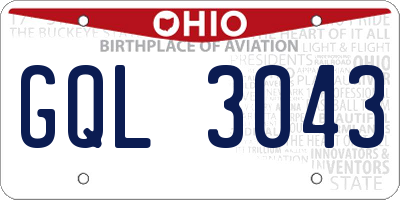 OH license plate GQL3043
