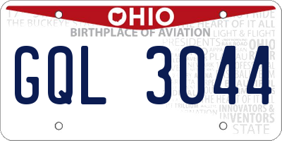 OH license plate GQL3044