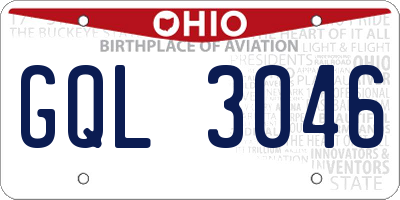 OH license plate GQL3046