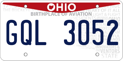 OH license plate GQL3052