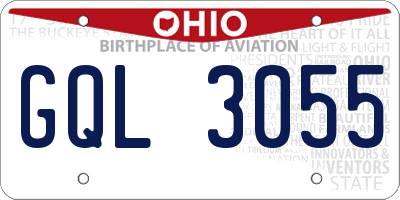 OH license plate GQL3055