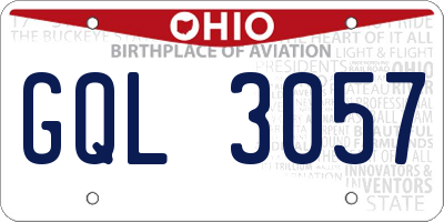 OH license plate GQL3057