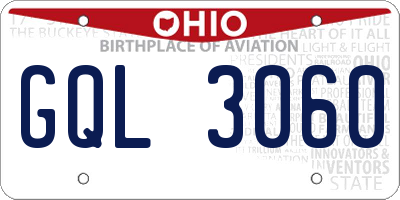 OH license plate GQL3060