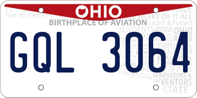 OH license plate GQL3064